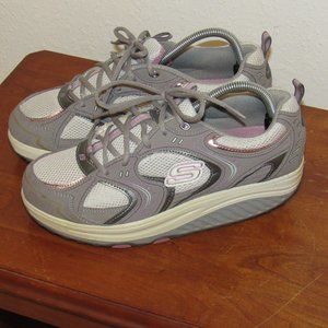 Skechers ShapeUPS Shoes Leather And Mesh Pink Accents Women's size 9.5 Sneakers